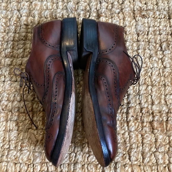 Allen Edmonds Mens Boulevard Classic Brown Brogue Wingtip Dress Shoes Size 10.5D - Picture 6 of 14